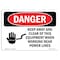 Signmission OSHA Danger Sign, 10" Height, 14" Width, Keep Away Clear This Equipment Power Lines, Landscape OS-DS-D-1014-L-1670 - alternate 1